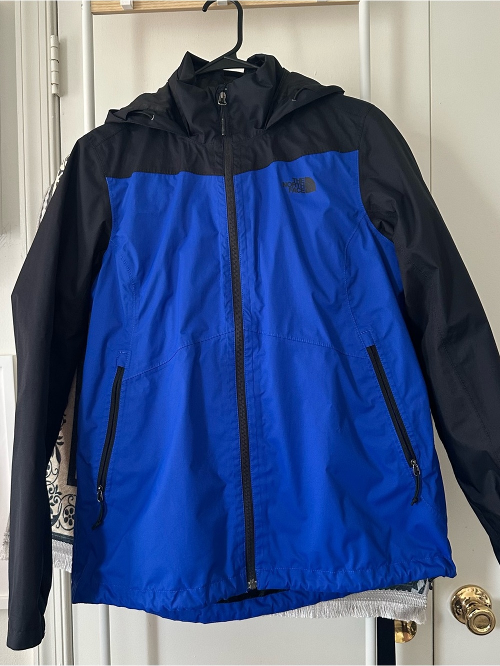 The North Face Royal Blue and Black Hooded Shell Jacket